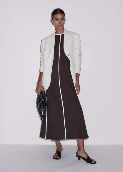 Brown Crease-Less Linen Effortless Maxi Dress | ME+EM