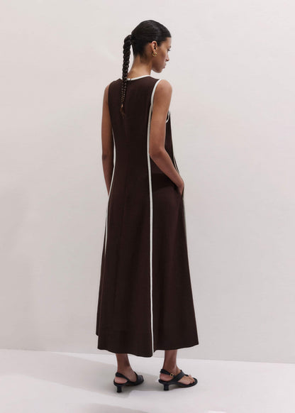 Brown Crease-Less Linen Effortless Maxi Dress | ME+EM