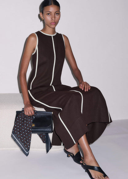 Brown Crease-Less Linen Effortless Maxi Dress | ME+EM