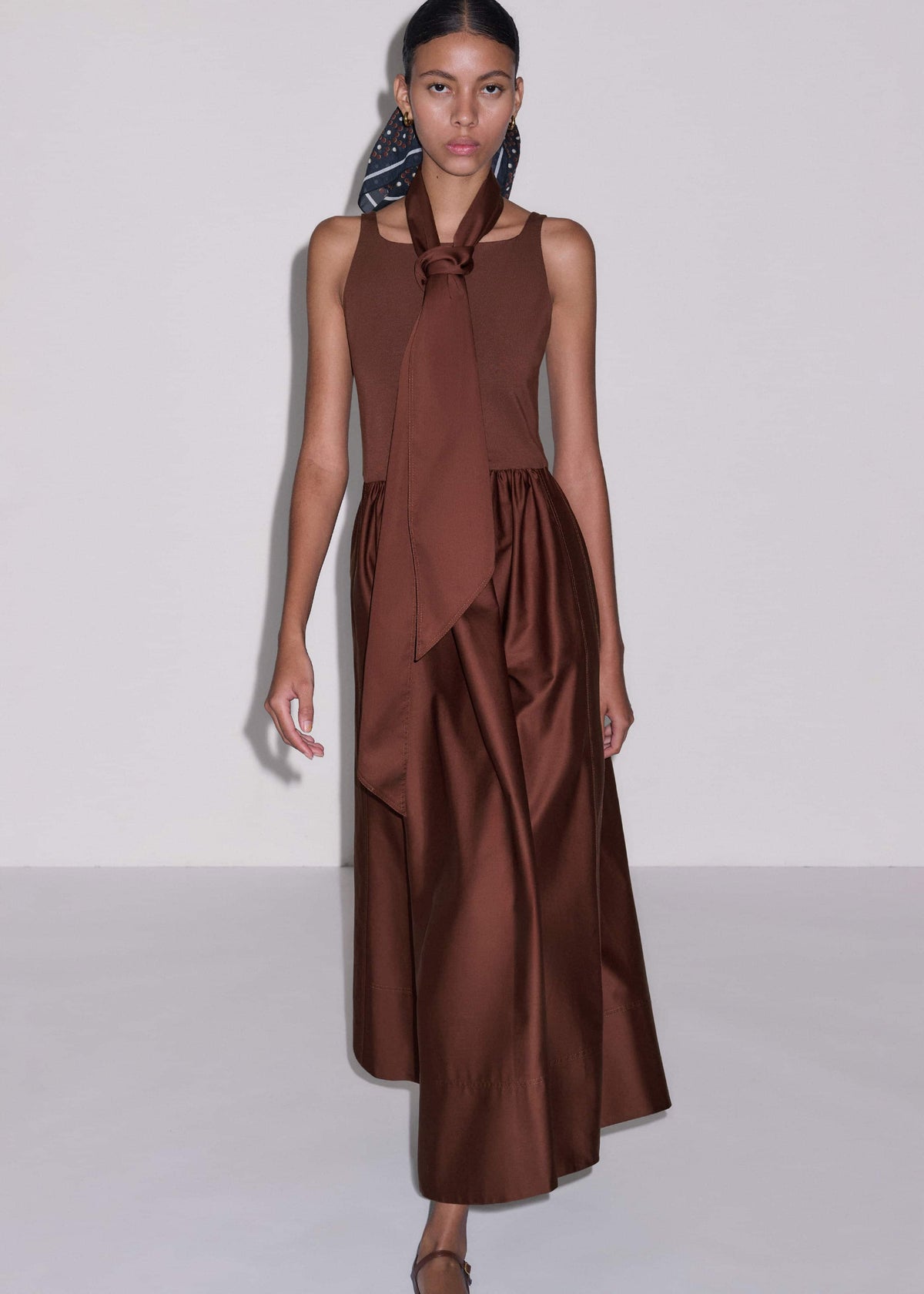 Cinnamon Brown Fit + Flare Maxi Dress | ME+EM