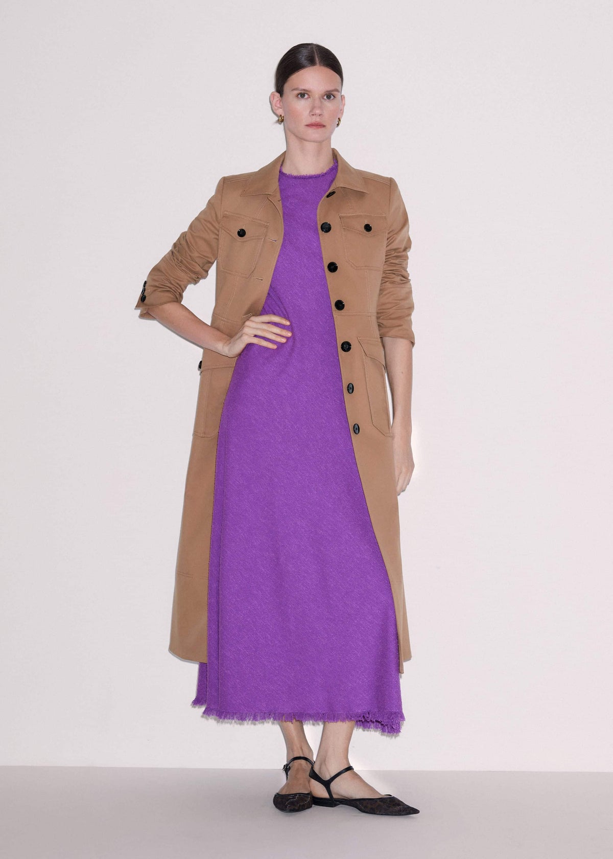 Purple Bias Cut AM-PM Maxi Dress | ME+EM