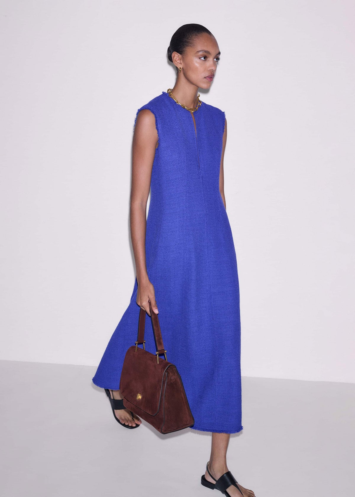 Blue Desk-To-Dinner Fit And Flare Maxi Dress | ME+EM