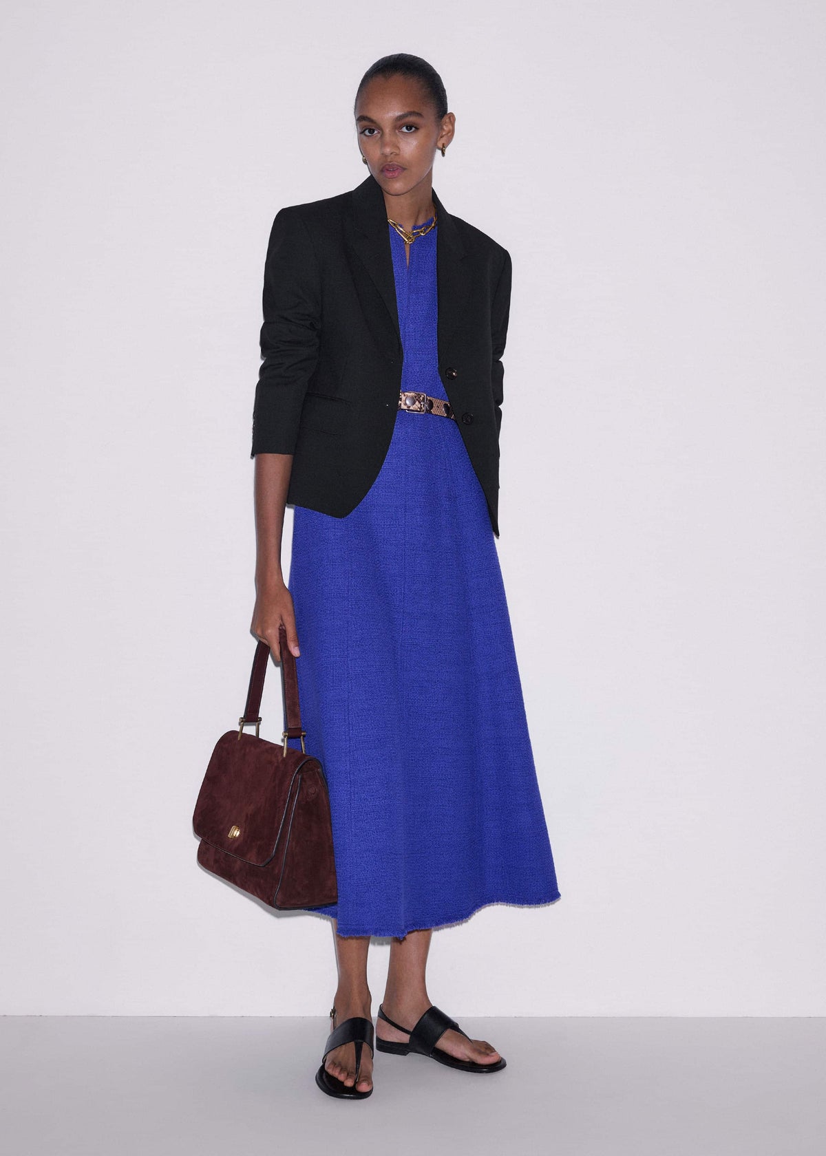 Blue Desk-To-Dinner Fit And Flare Maxi Dress | ME+EM