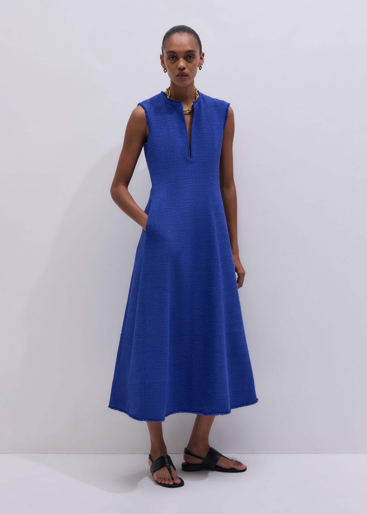 Blue Desk-To-Dinner Fit And Flare Maxi Dress | ME+EM