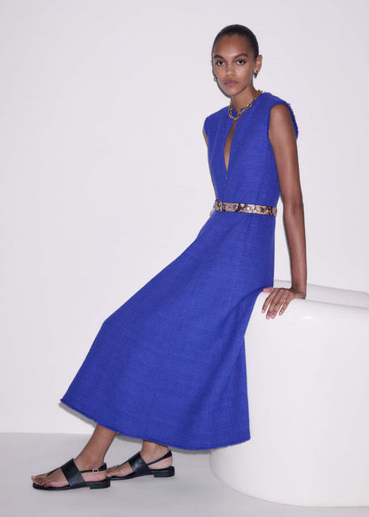 Blue Desk-To-Dinner Fit And Flare Maxi Dress | ME+EM