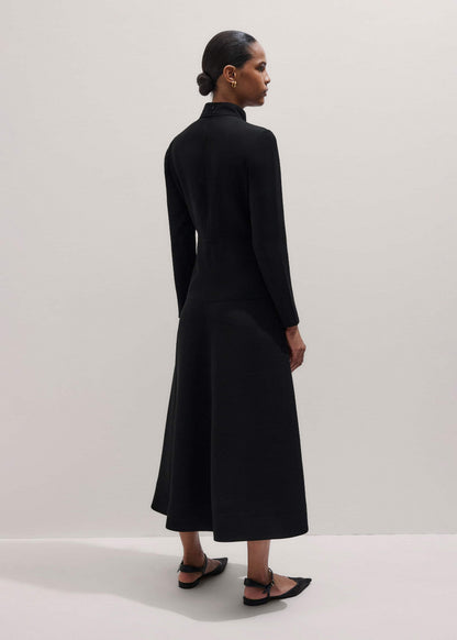Black A-Line Feature Button Maxi Dress | ME+EM