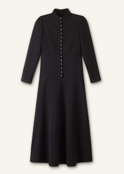 Black A-Line Feature Button Maxi Dress | ME+EM