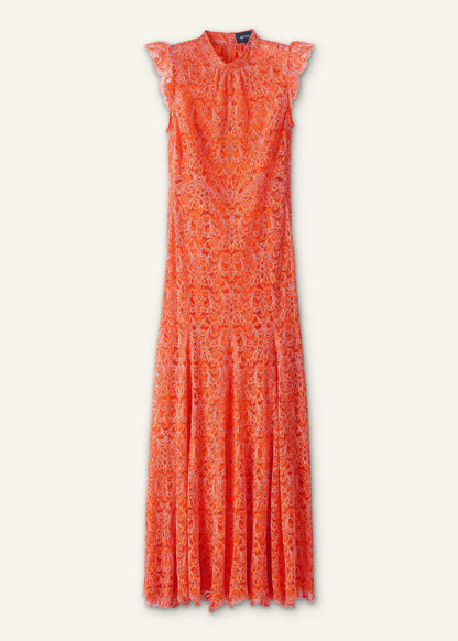 Orange Two Tone Full Length Dress | ME+EM