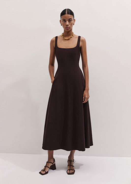 Red Contour Seam Fit + Flare Maxi Dress | ME+EM