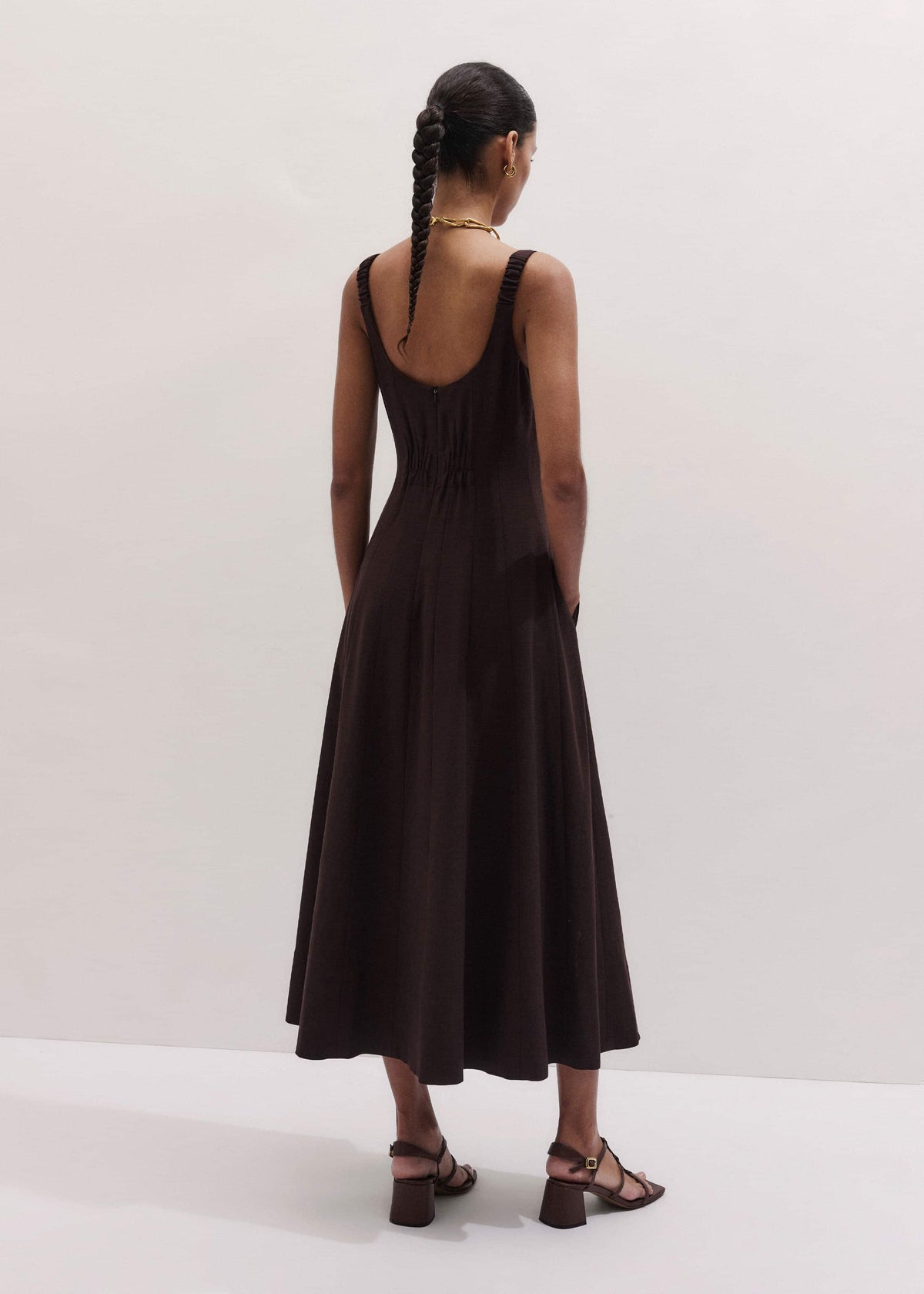 Red Contour Seam Fit + Flare Maxi Dress | ME+EM