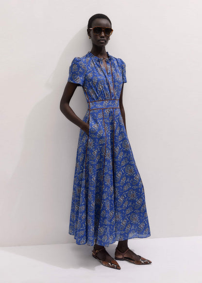 Blue Fit + Flare Maxi Dress | ME+EM