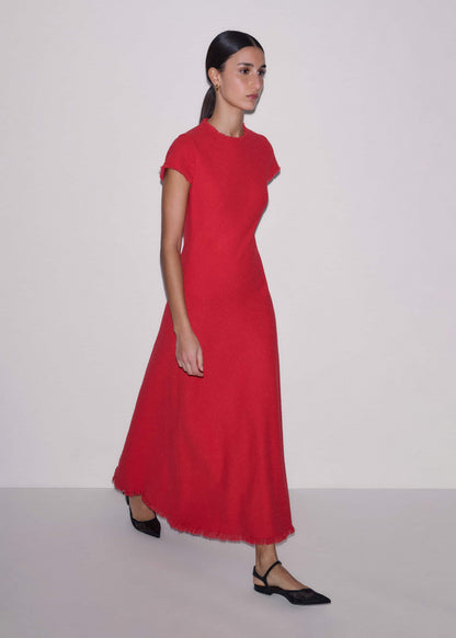 Red Bias Cut AM-PM Maxi Dress | ME+EM
