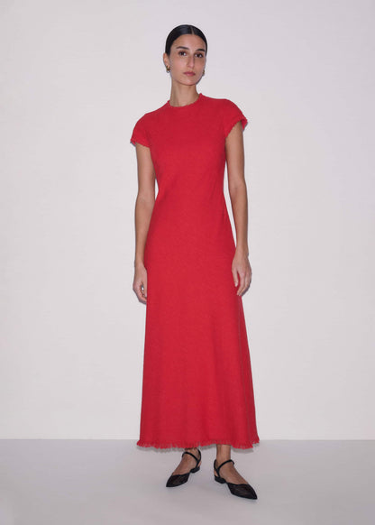 Red Bias Cut AM-PM Maxi Dress | ME+EM