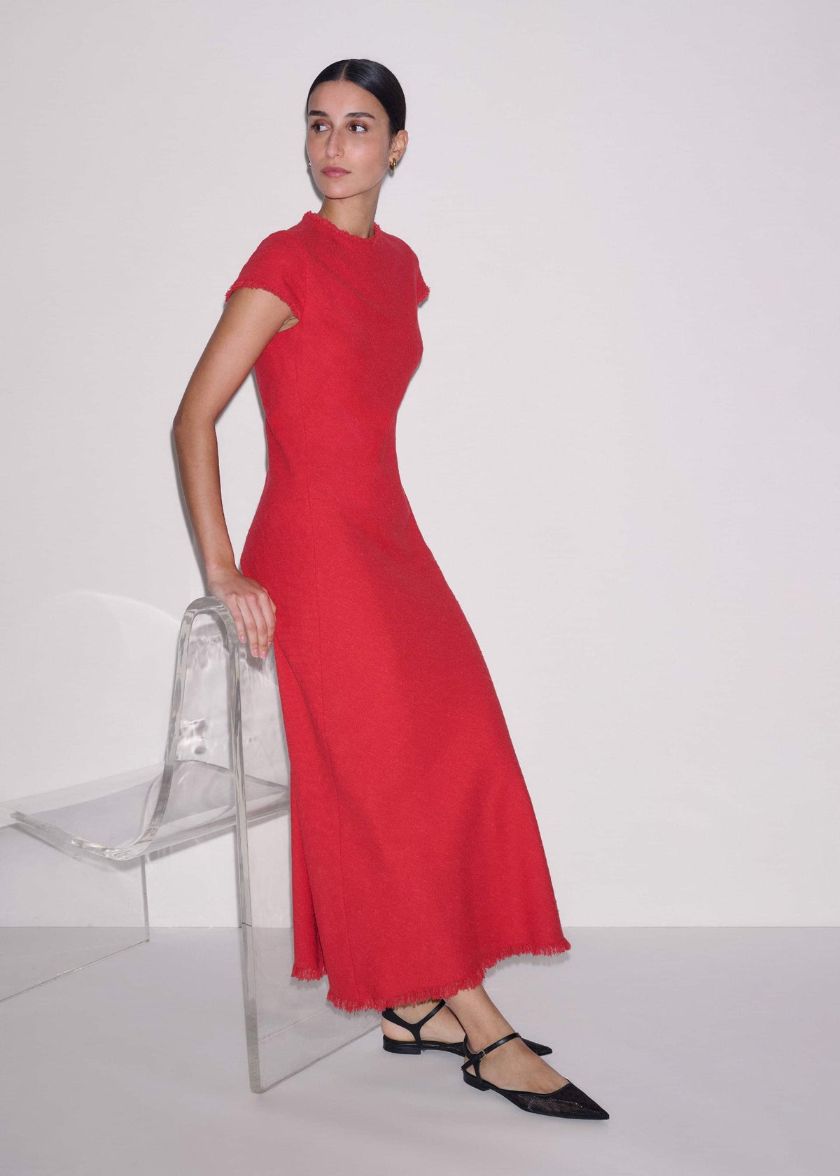 Red Bias Cut AM-PM Maxi Dress | ME+EM