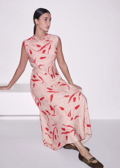 Pink Bias Cut Maxi Dress | ME+EM