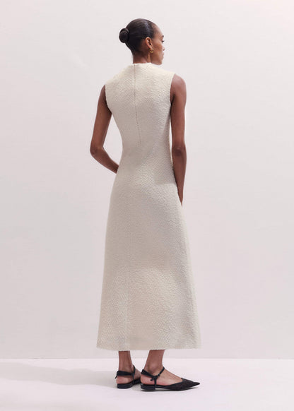 Cream Cowl Neck Fit and Flare Maxi Dress | ME+EM