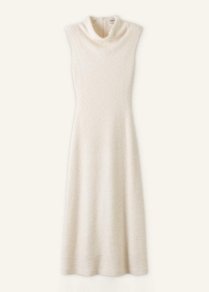 Cream Cowl Neck Fit and Flare Maxi Dress | ME+EM