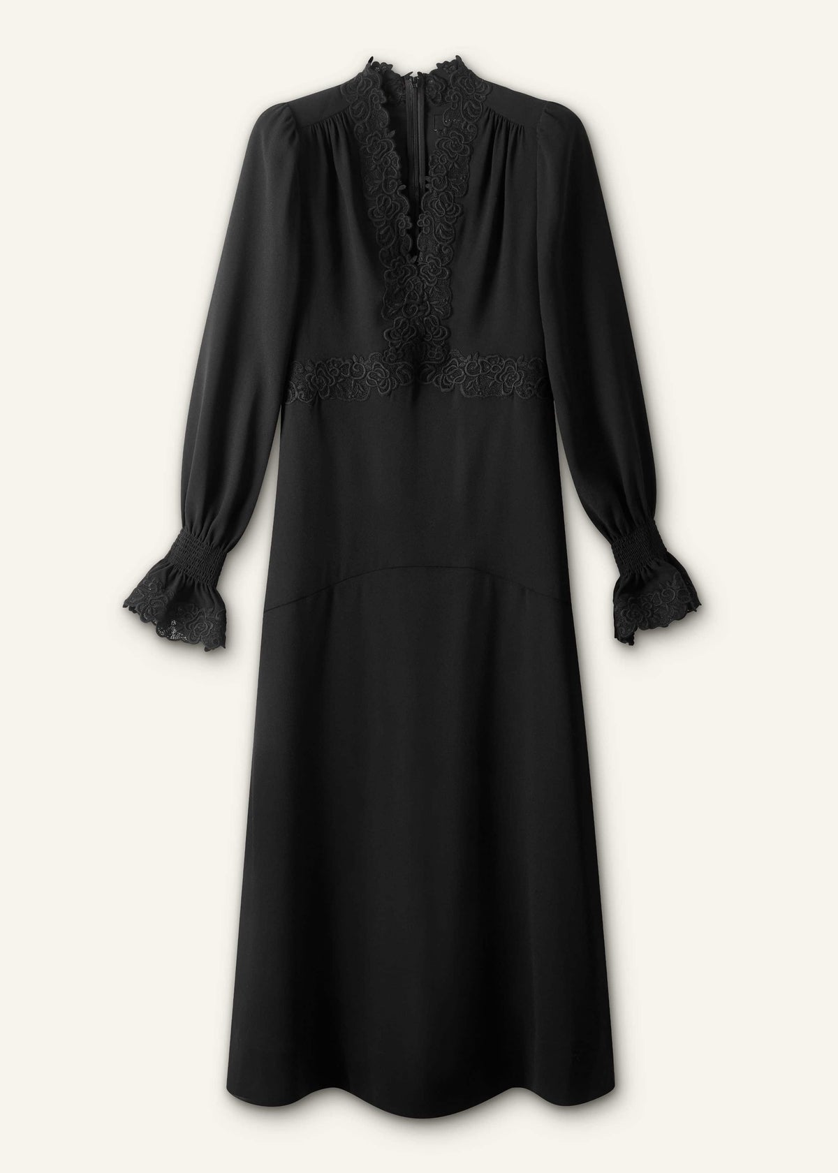 Black Fit + Flare Lace Detail Maxi Dress | ME+EM