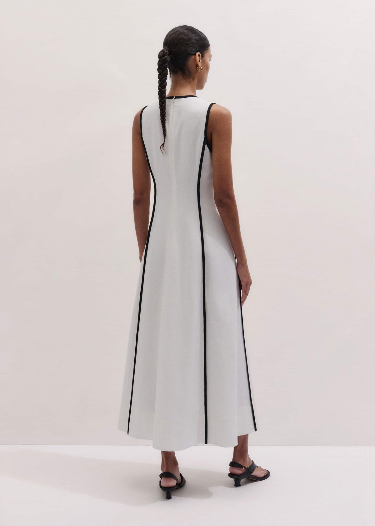 White Crease-Less Linen Effortless Maxi Dress | ME+EM