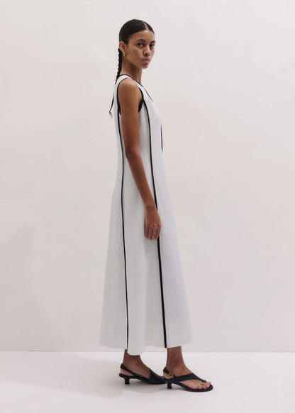 White Crease-Less Linen Effortless Maxi Dress | ME+EM