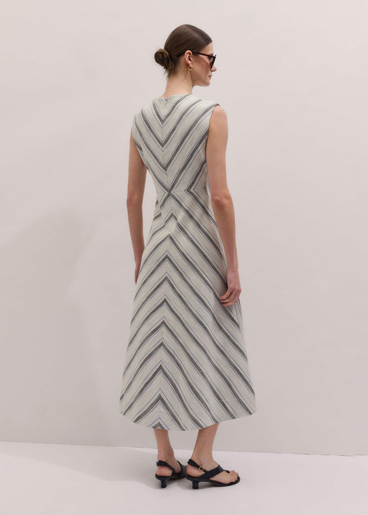Light Cream Fit + Flare Midi Dress | ME+EM