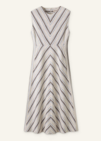 Light Cream Fit + Flare Midi Dress | ME+EM
