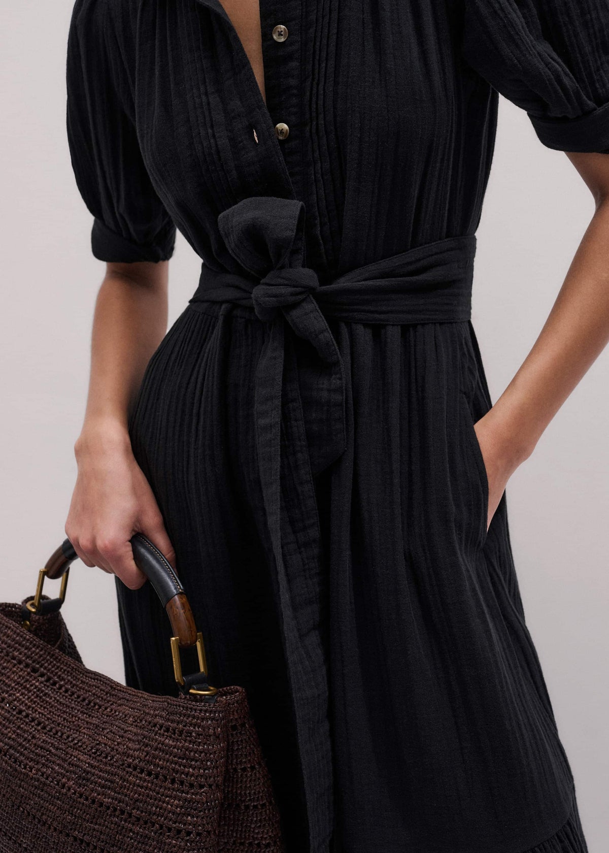 Black Cheesecloth Midi Shirt | ME+EM