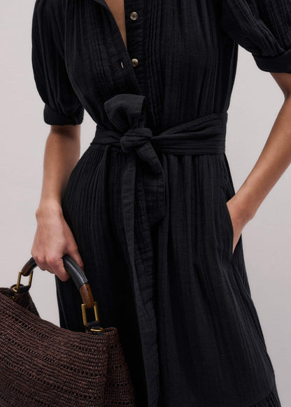 Black Cheesecloth Midi Shirt | ME+EM
