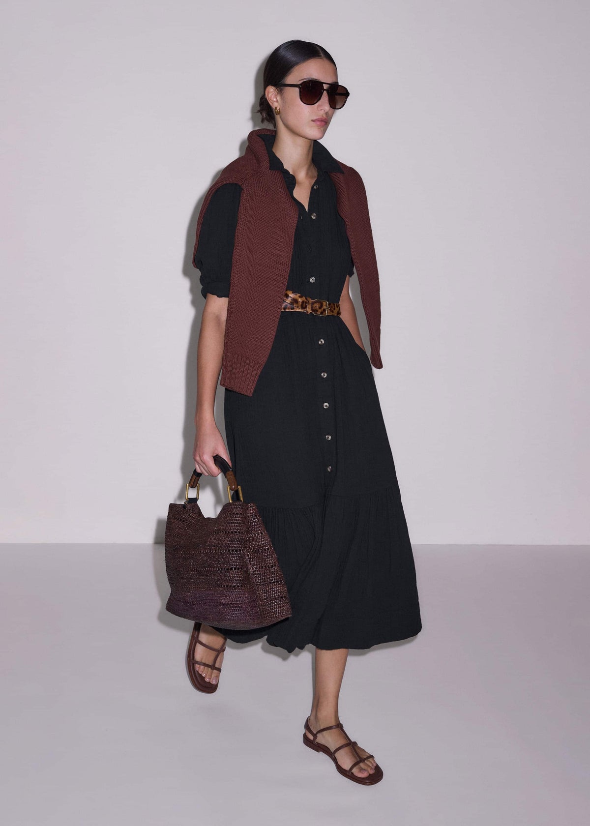 Black Cheesecloth Midi Shirt | ME+EM