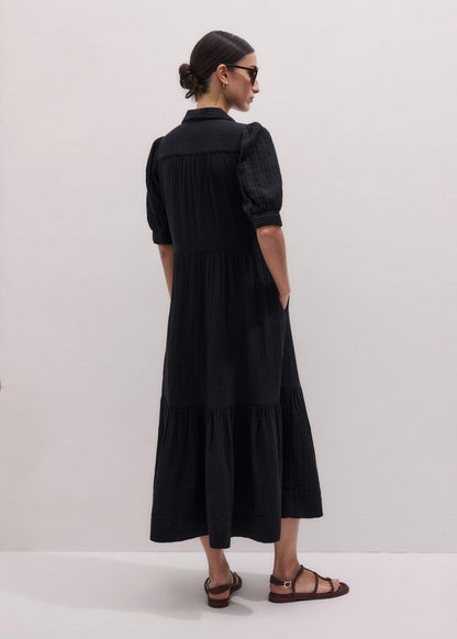 Black Cheesecloth Midi Shirt | ME+EM