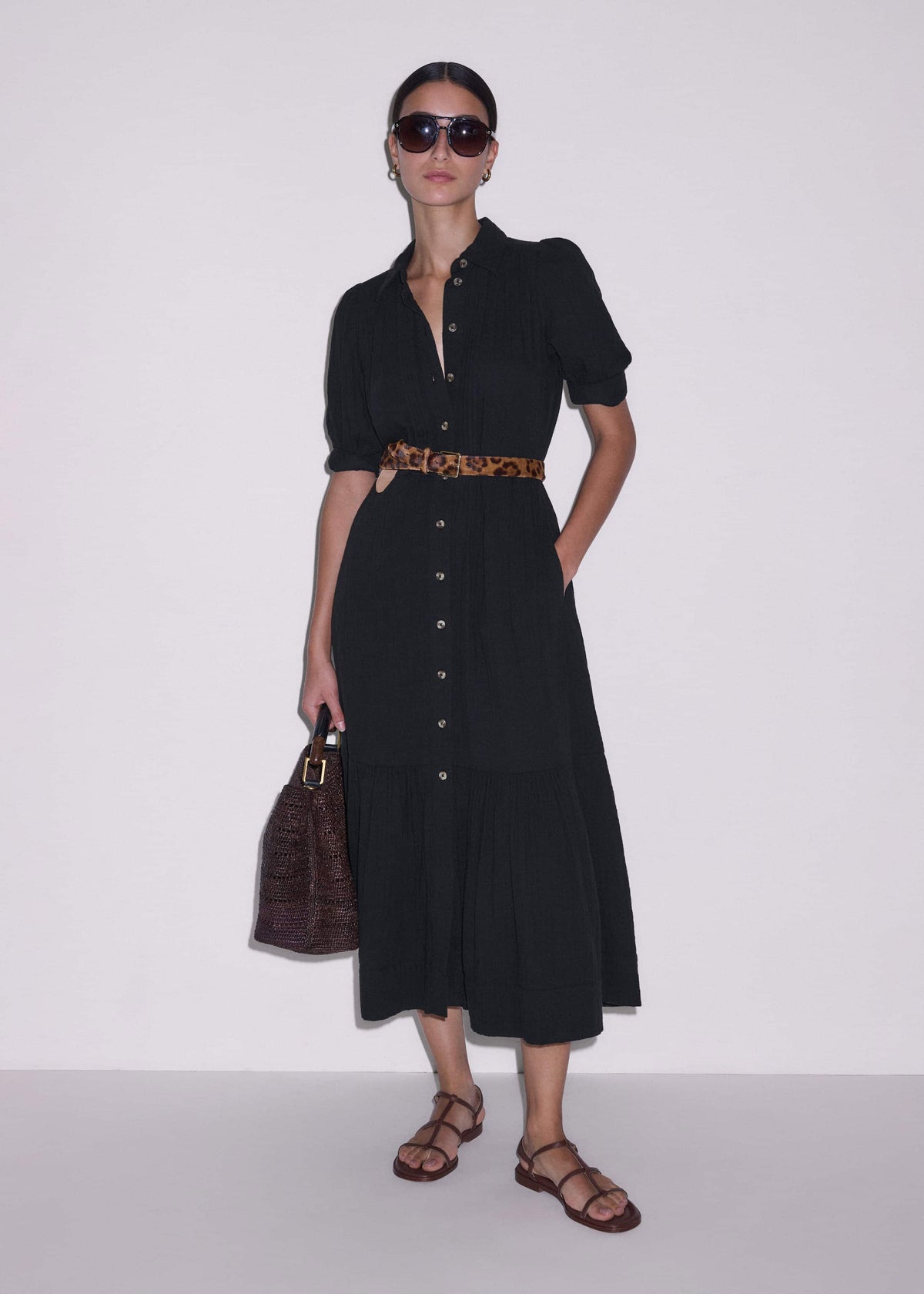 Black Cheesecloth Midi Shirt | ME+EM
