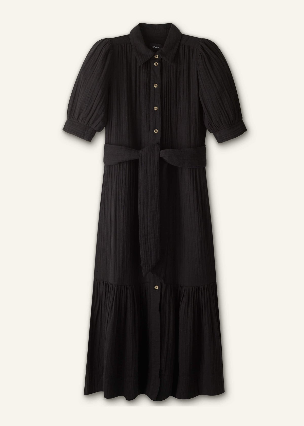 Black Cheesecloth Midi Shirt | ME+EM