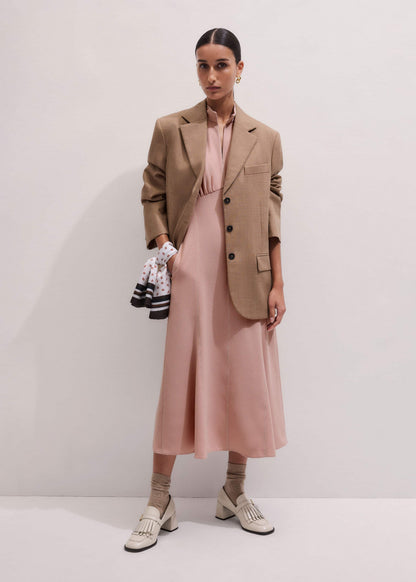 Smoke Pink Contrast Stitch Midi Dress | ME+EM
