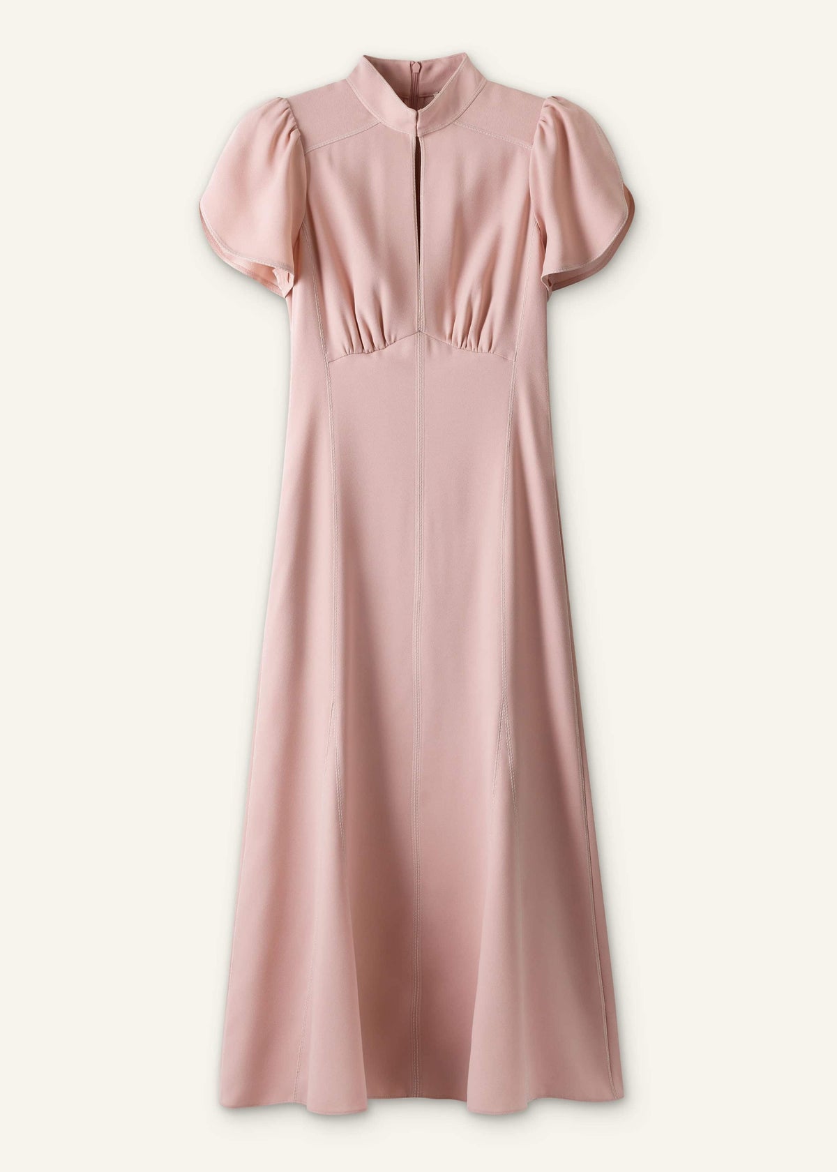 Smoke Pink Contrast Stitch Midi Dress | ME+EM