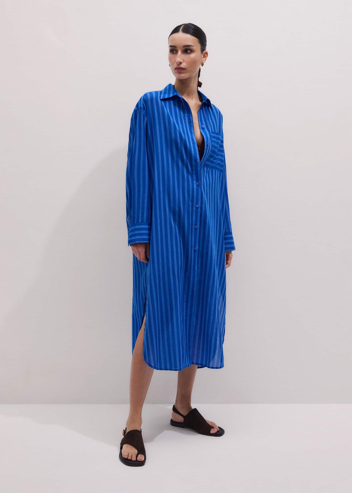 Blue Beach Midi Shirt Dress | ME+EM