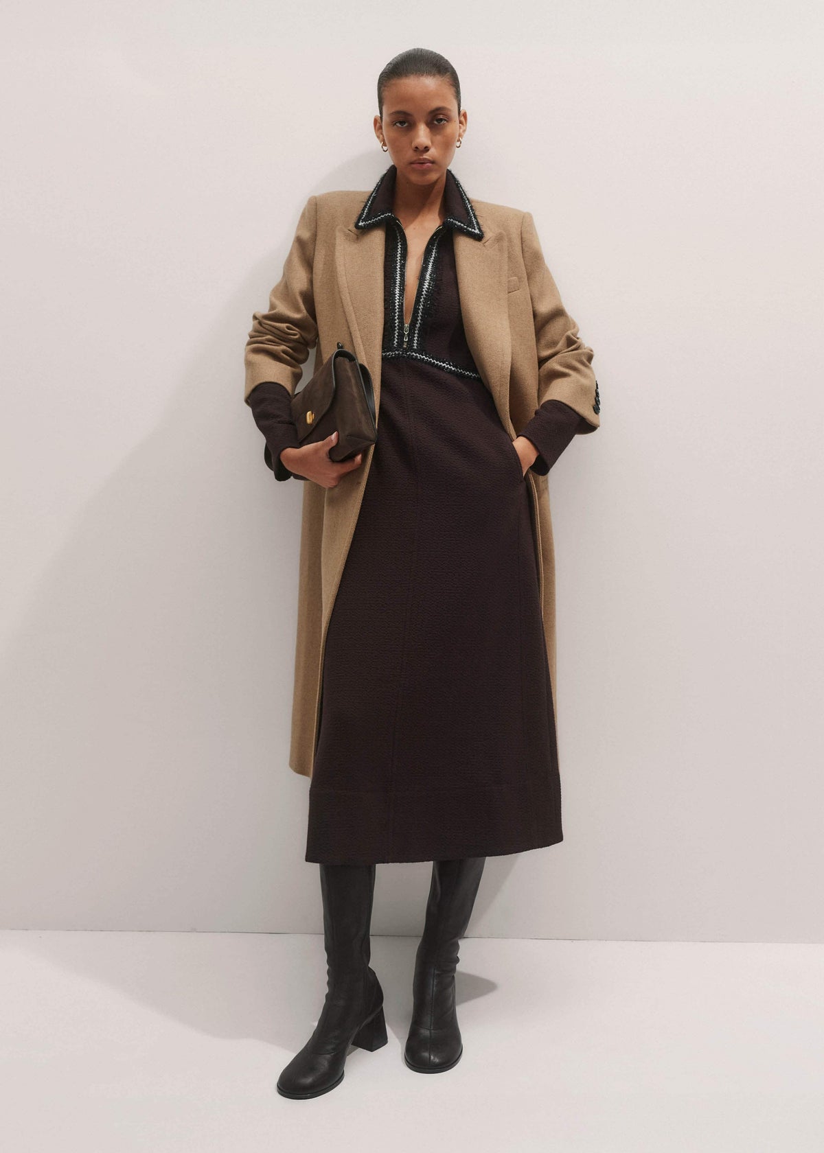 Brown Tweed Midi Dress | ME+EM