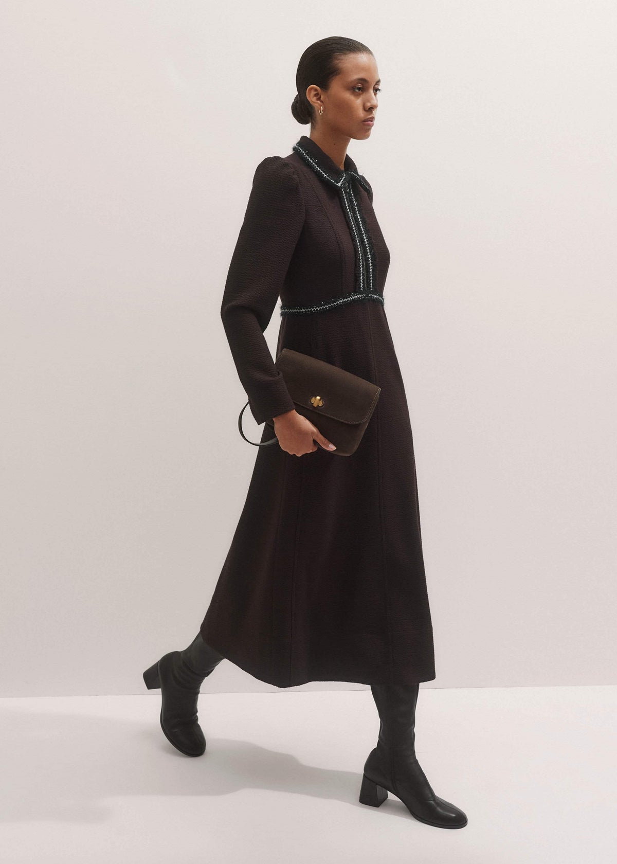Brown Tweed Midi Dress | ME+EM