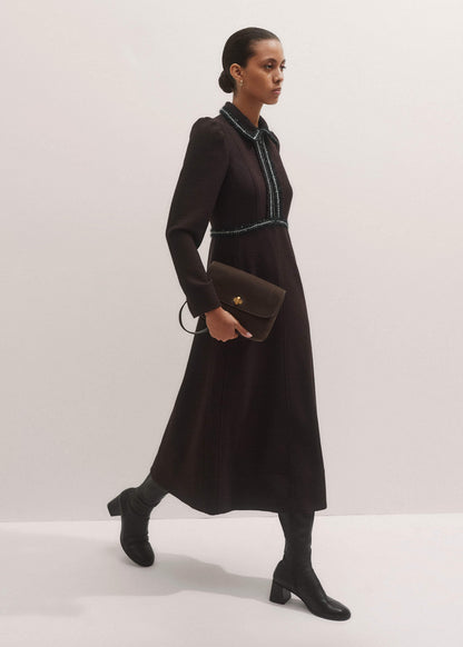 Brown Tweed Midi Dress | ME+EM