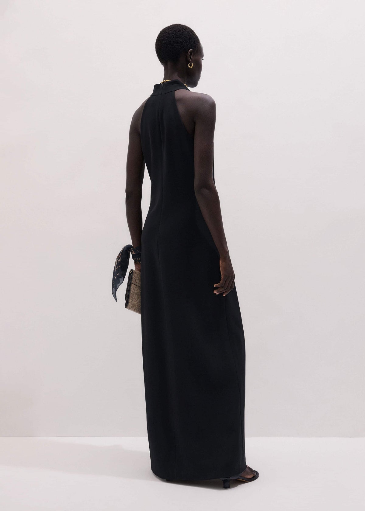 Black Draped Full Length Dress | ME+EM
