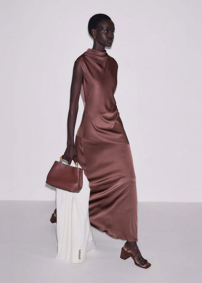 Cinnamon Bias Cut Full Length Dress | ME+EM