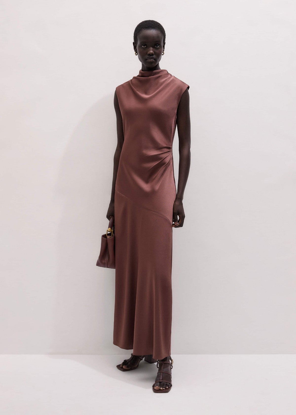 Cinnamon Bias Cut Full Length Dress | ME+EM