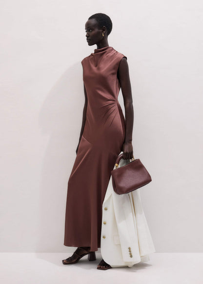 Cinnamon Bias Cut Full Length Dress | ME+EM