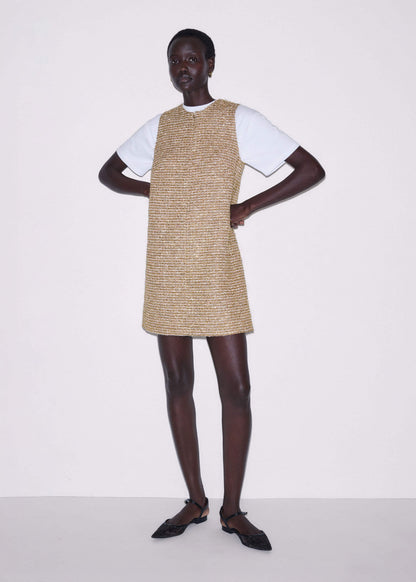 Gold Metallic Mini Dress | ME+EM
