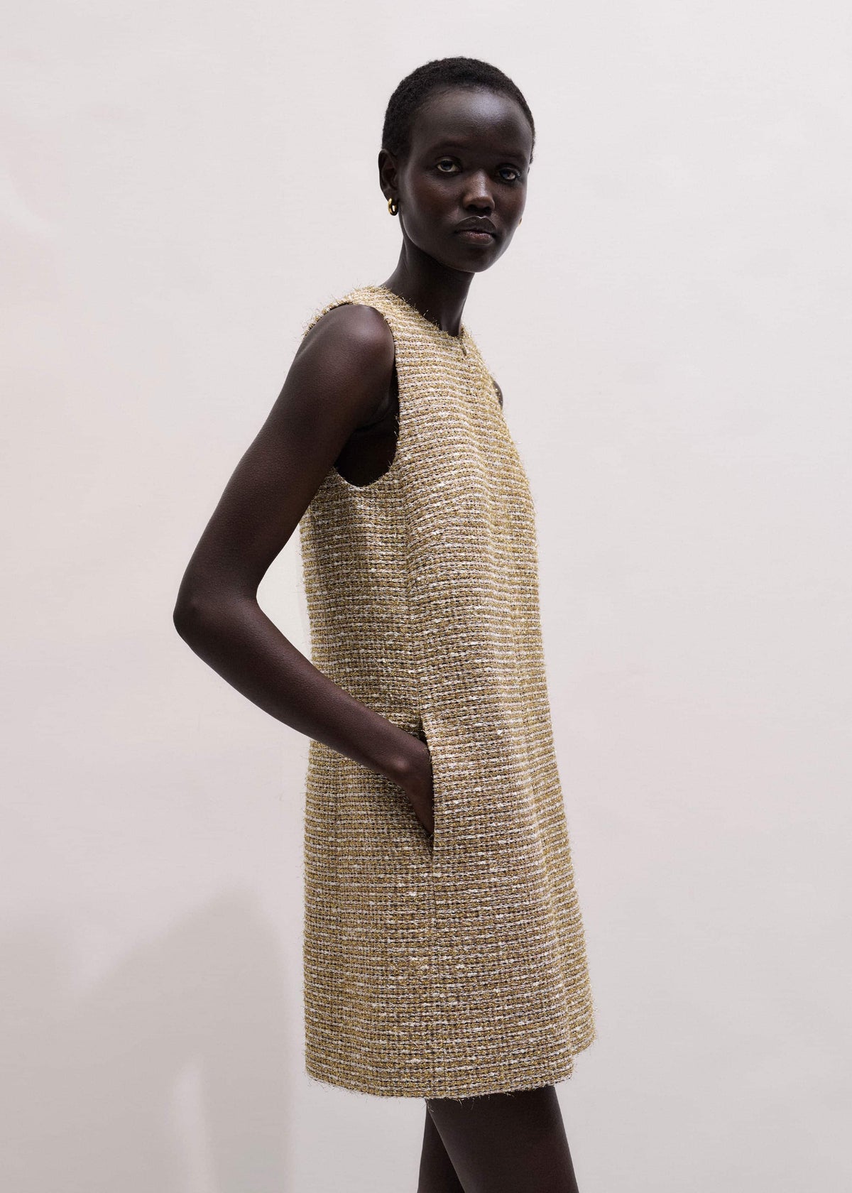 Gold Metallic Mini Dress | ME+EM