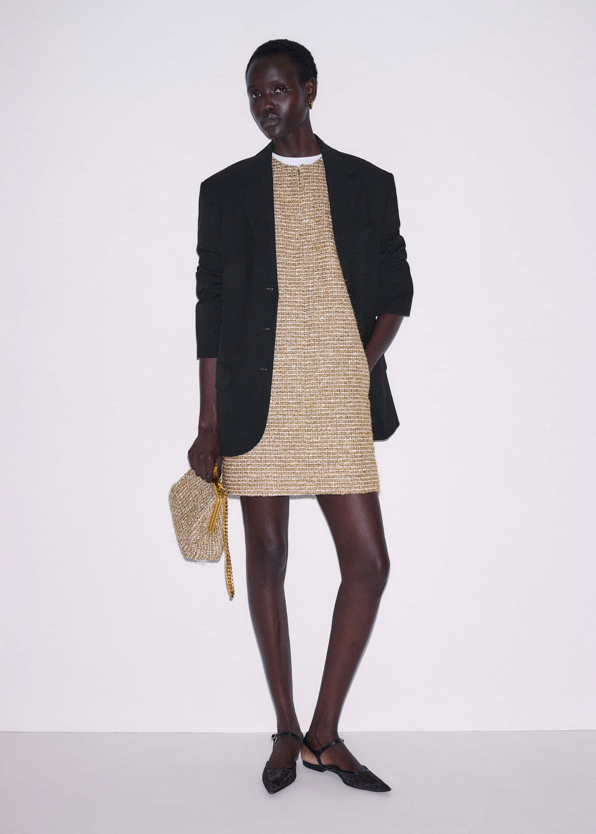 Gold Metallic Mini Dress | ME+EM
