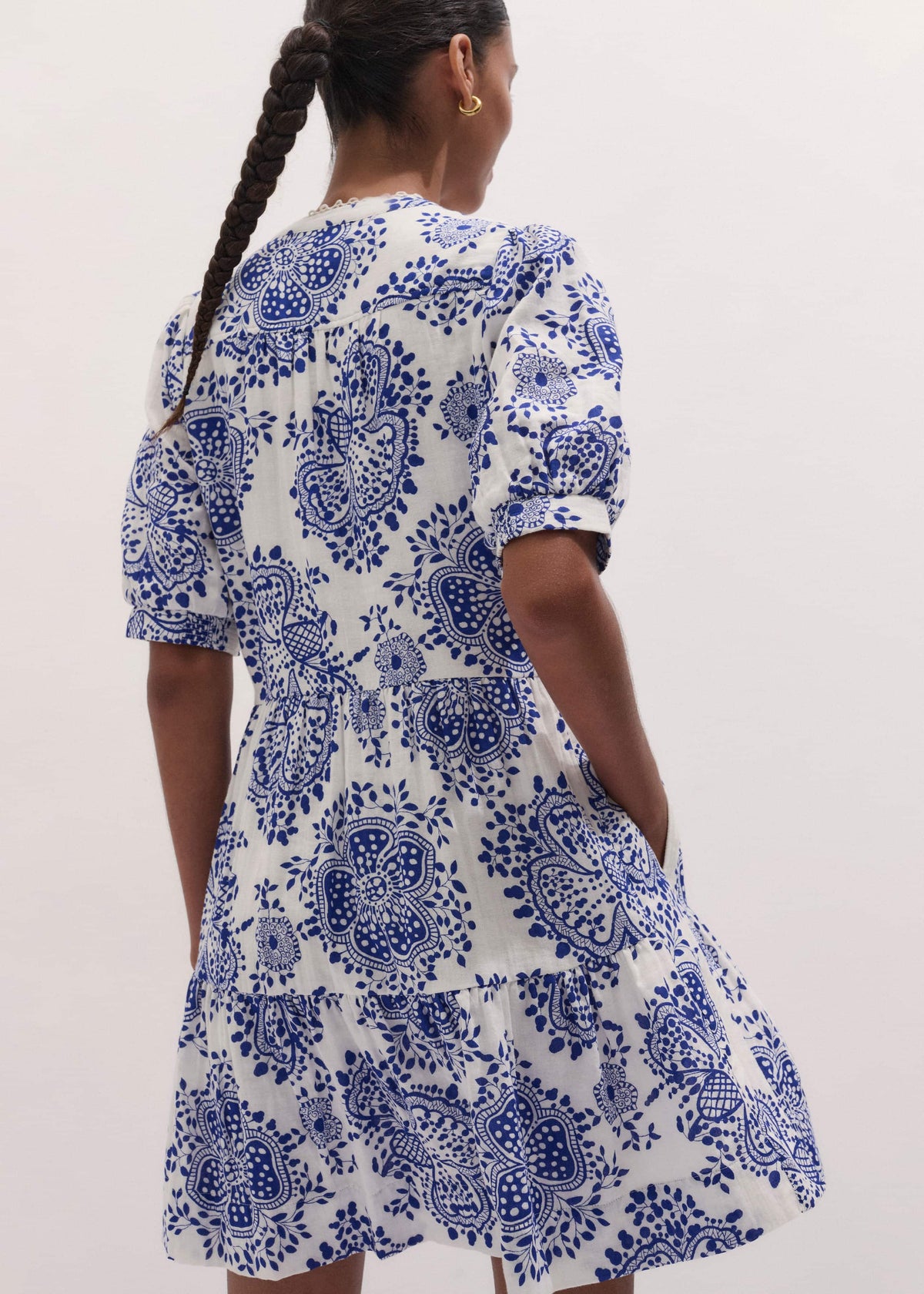 White Cheesecloth Short Swing Dress | ME+EM
