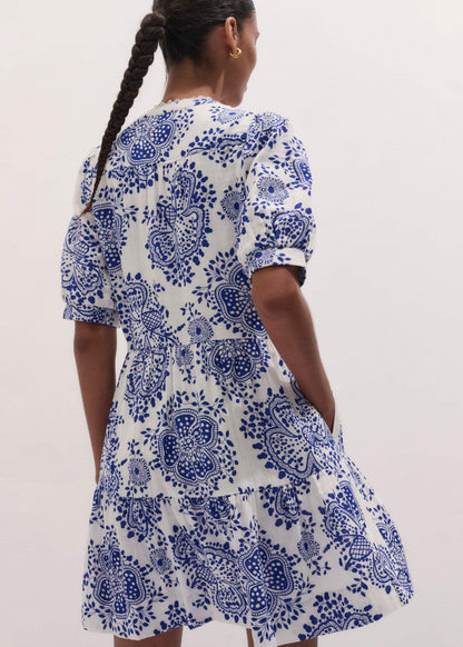 White Cheesecloth Short Swing Dress | ME+EM