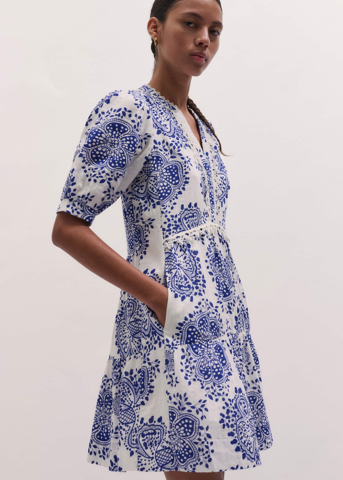 White Cheesecloth Short Swing Dress | ME+EM