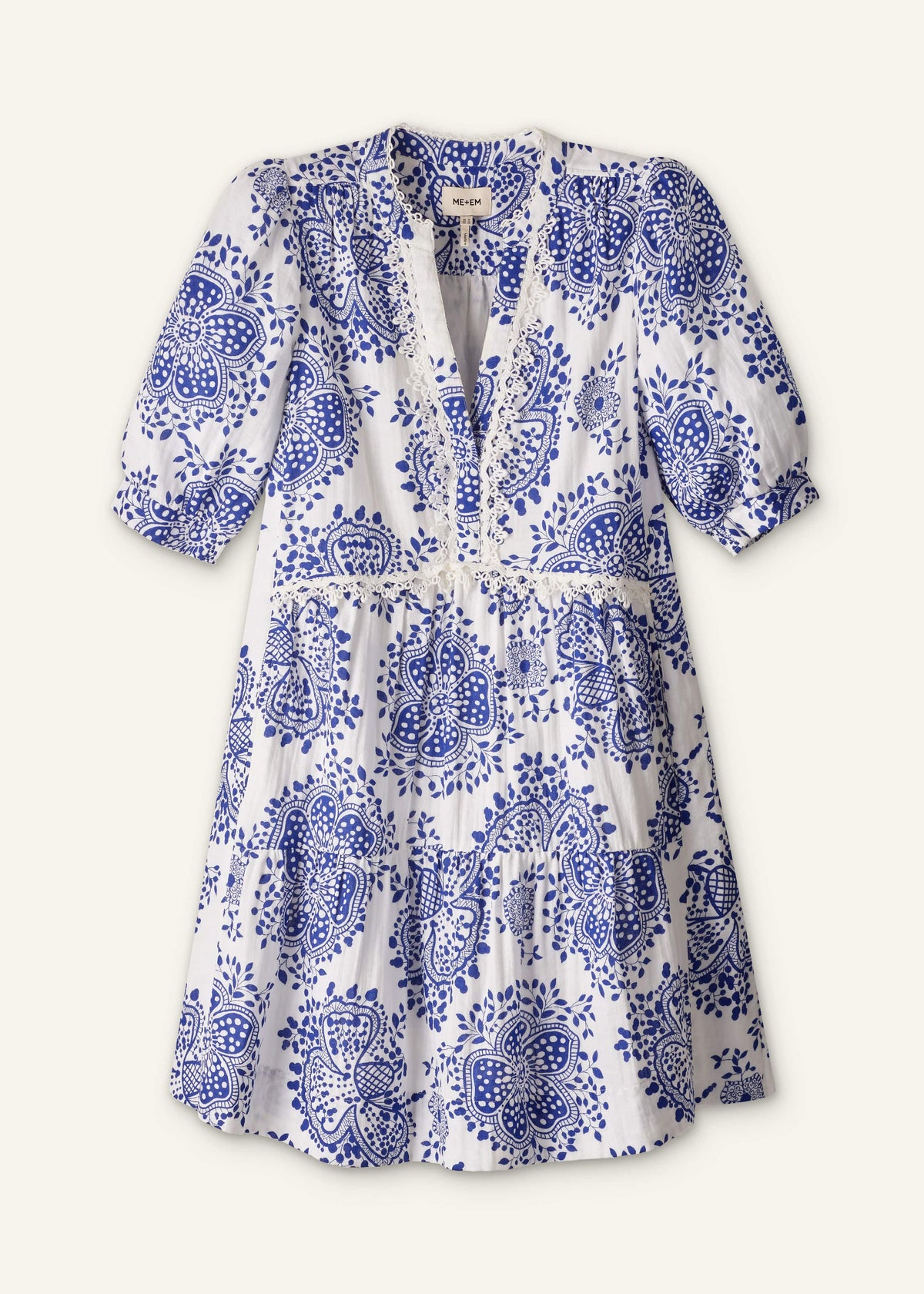White Cheesecloth Short Swing Dress | ME+EM
