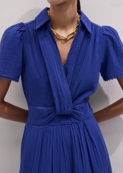 Blue Cheesecloth Fit + Flare Maxi Dress | ME+EM
